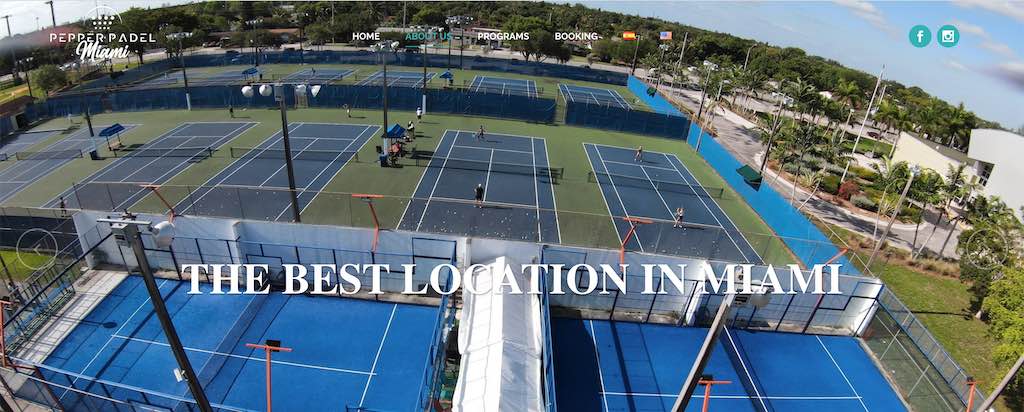 Página inicial de Pepper Padel em Miami.