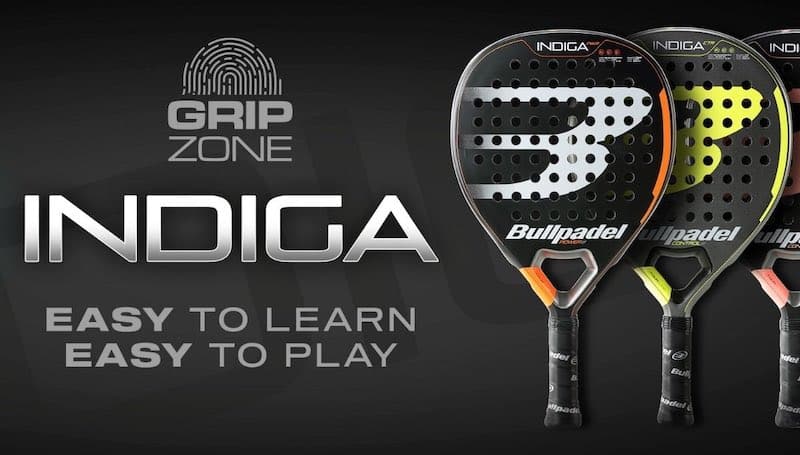 Overview of Bullpadel Indiga models Indiga Control in the middle.