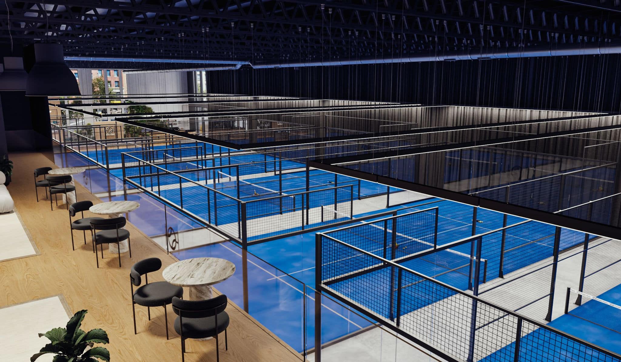 Padel courts at Padel Haus - Greenpoint in Brooklyn, NY