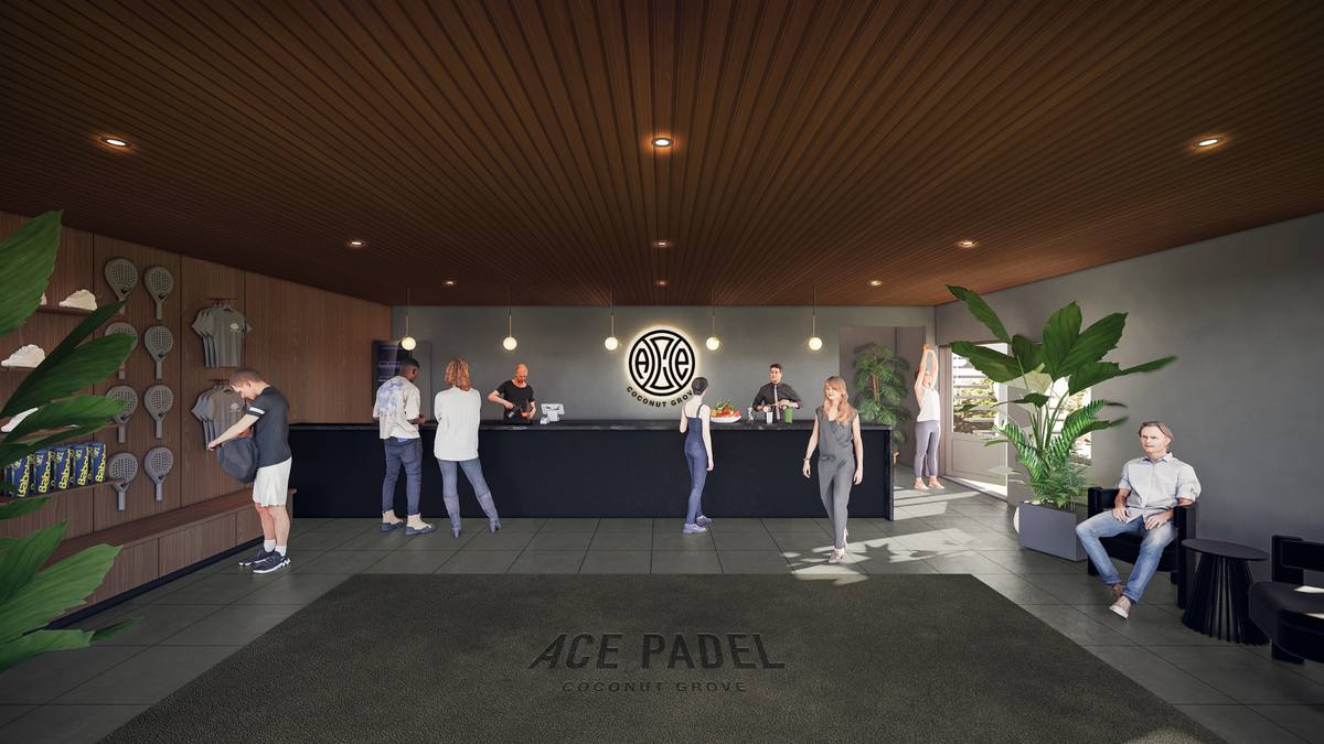 Padel courts at Ace Padel Coconut Grove in Miami, FL
