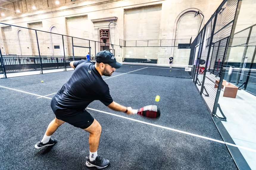Padel courts at Ballers in Philadelphia, PA