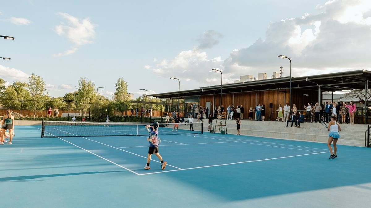 Padel courts at Banner House at T Bar M in Dallas, TX