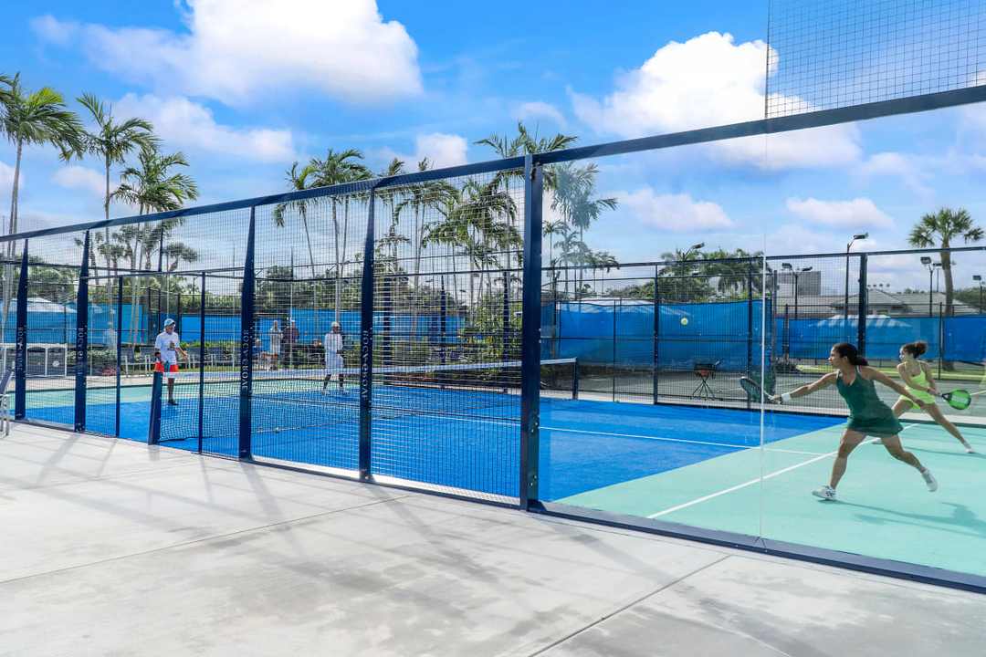 Padel courts at Boca Grove in Boca Raton, FL