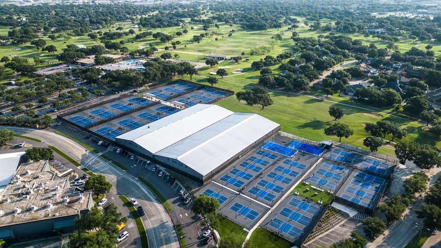 Padel courts at Brookhaven Country Club in Farmers Branch, TX