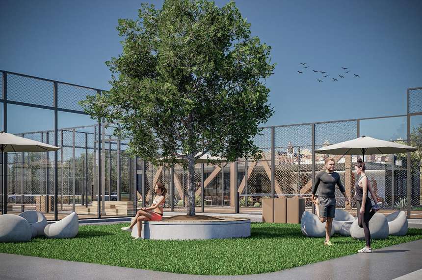 Padel courts at Deuces Padel Club in Laredo, TX