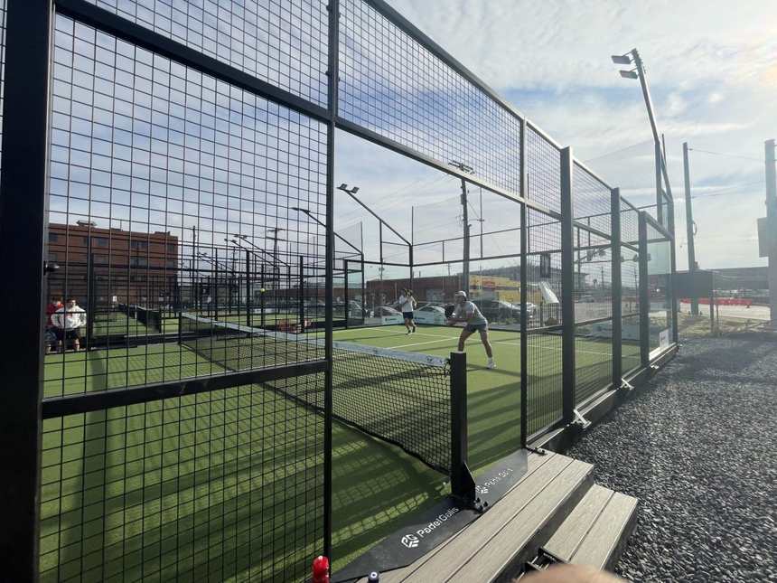 Padel courts at Glassbox Padel Club in College Park, MD