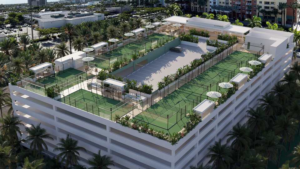Padel courts at Icon Padel Club in Aventura, FL