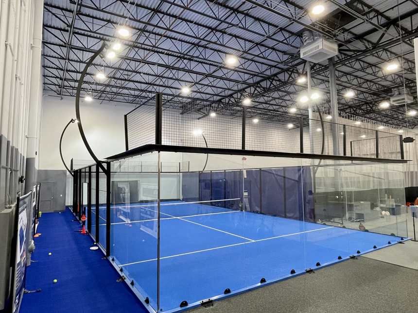 Padel courts at Kinetic Indoor Racquet Club in Boynton Beach, FL