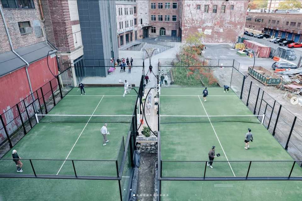 Padel courts at Mink Padel Club in New York, NY