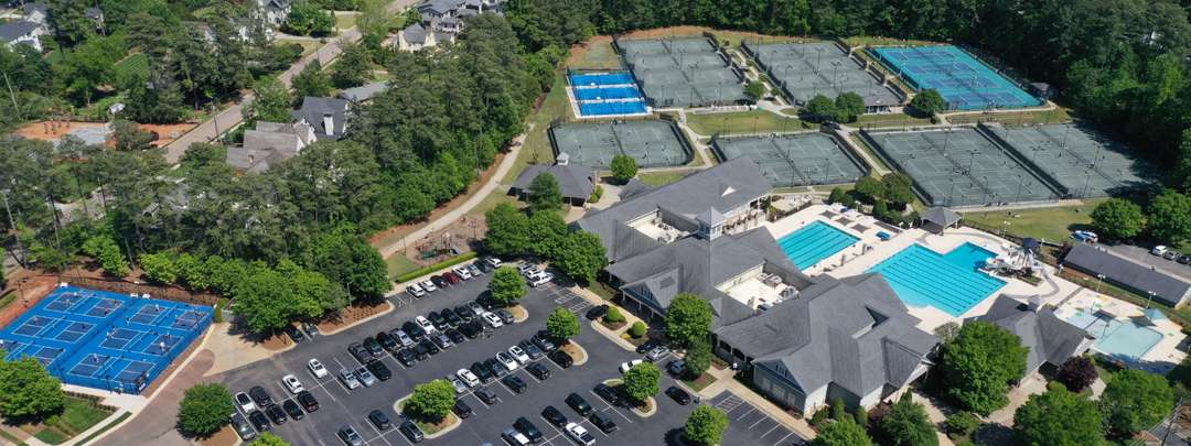 Padel courts at North Hills Club in Raleigh, NC