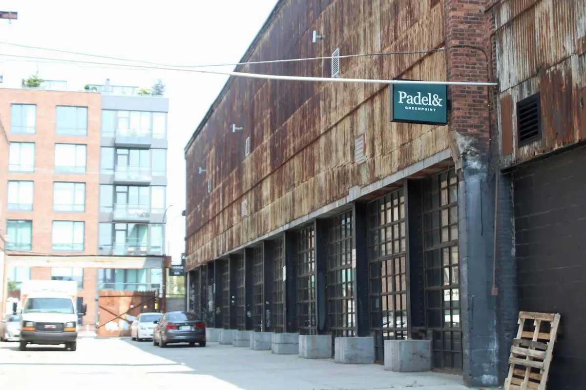 Padel courts at Padel& Greenpoint in Brooklyn, NY