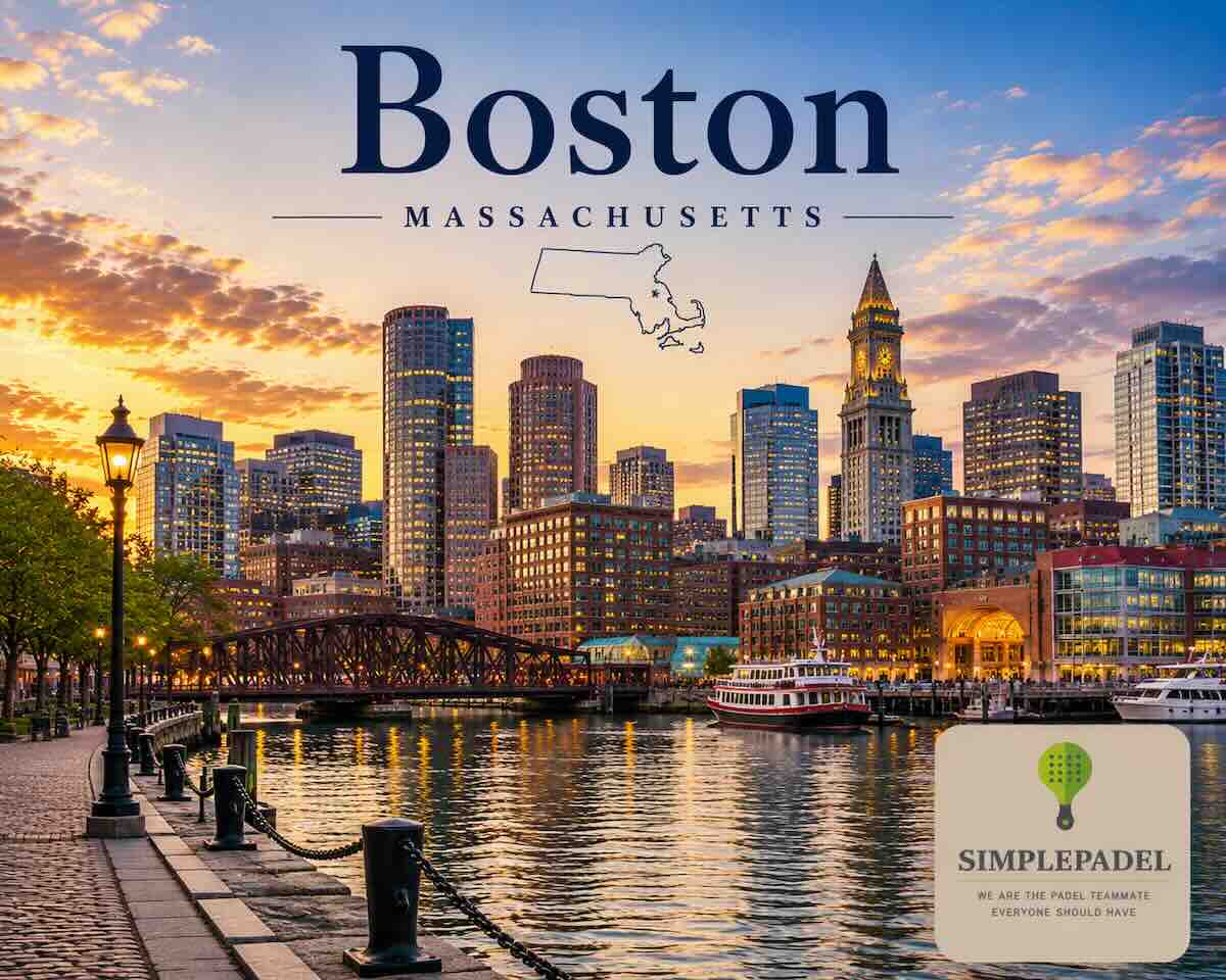 Padel courts in Boston with players in action