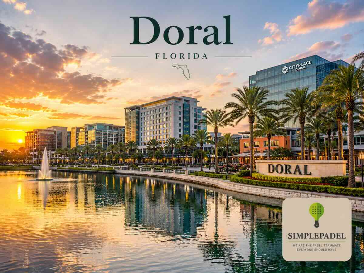 Padel courts in Doral with players in action