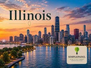 Padel courts in Illinois with players in action