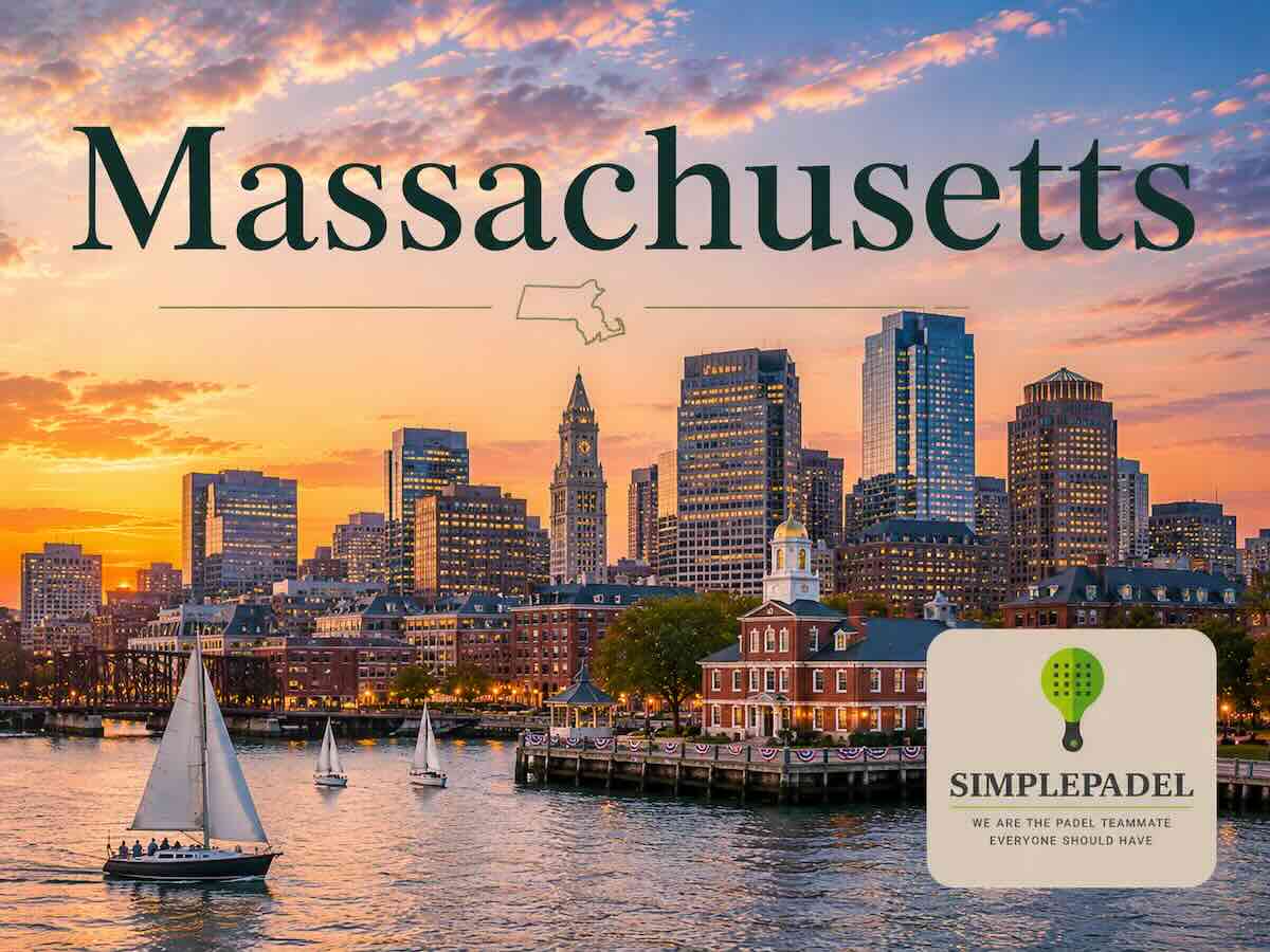 Padel courts in Massachusetts with players in action