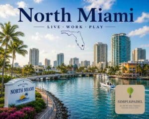 Padel courts in North Miami with players in action