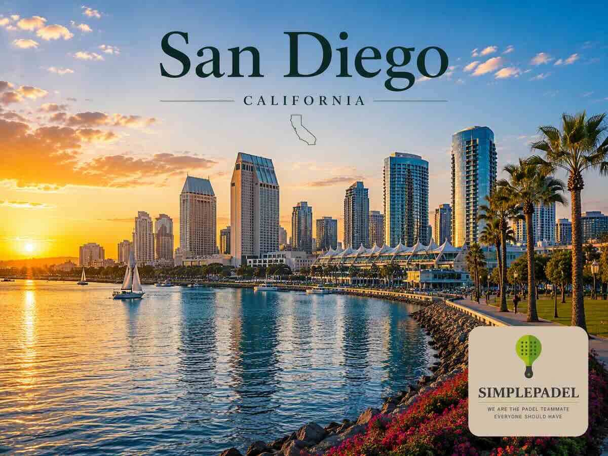 Padel courts in San Diego with players in action