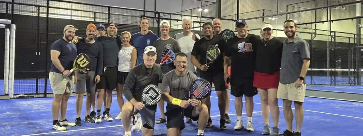Padel courts at Racket Social Club in Englewood, CO