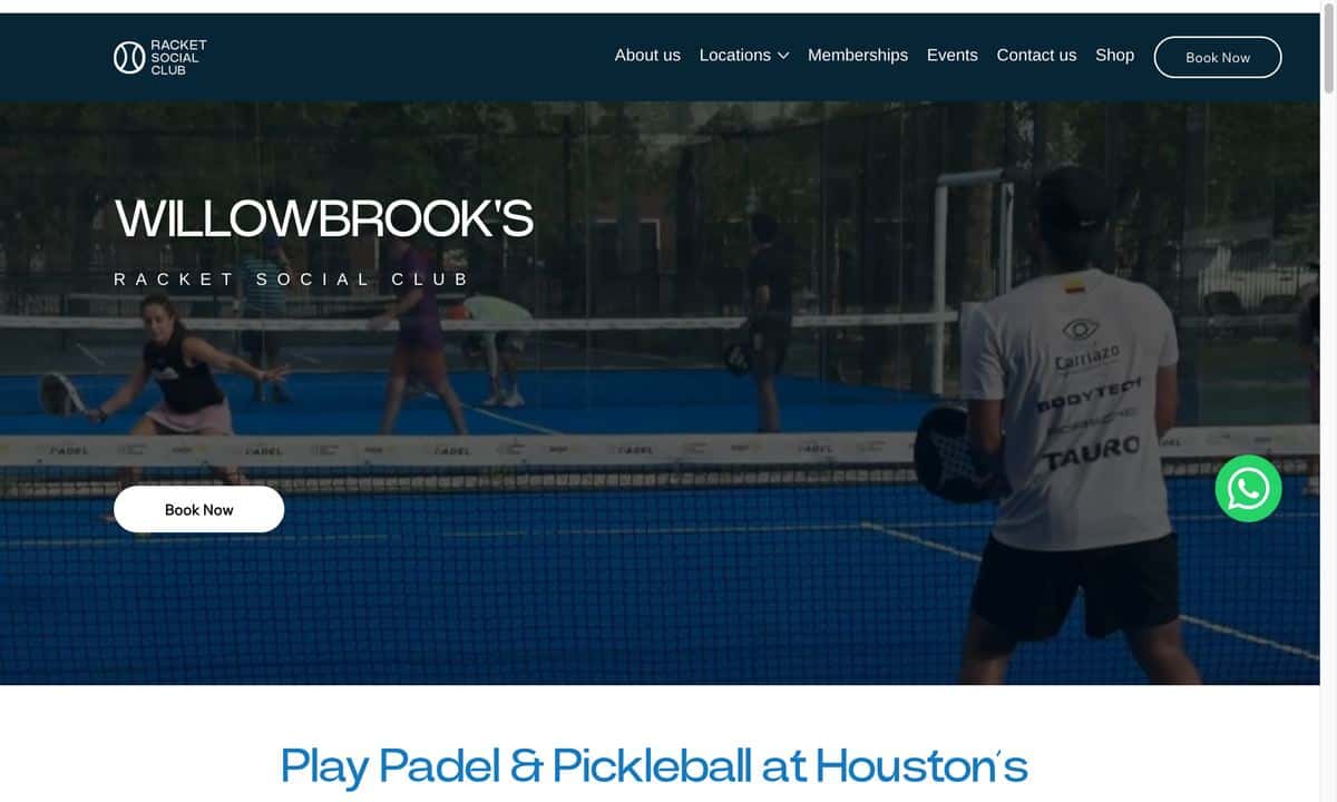 Padel courts at Racket Social Club Houston in Houston, TX