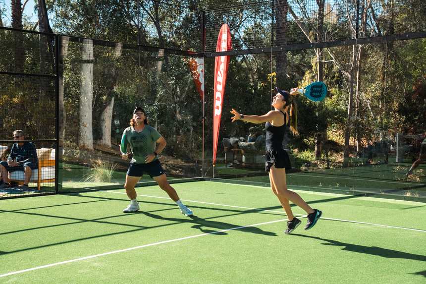 Padel courts at Rancho Valencia in Rancho Santa Fe, CA