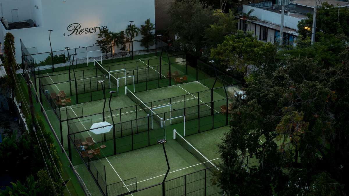 Padel courts at Reserve Padel Design District in Miami, FL