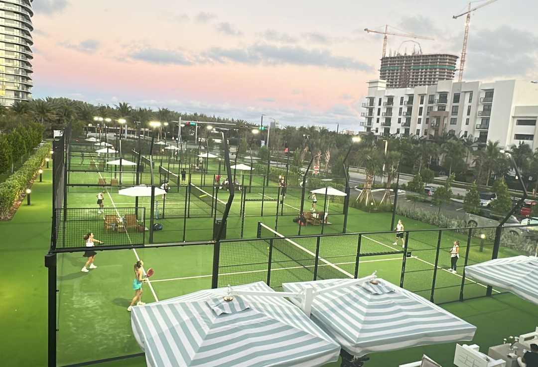 Padel courts at Somos Padel in Hallandale Beach, FL