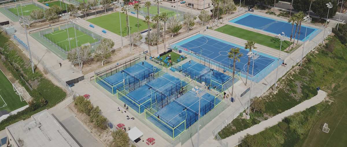 Padel courts at Taktika Los Angeles (@ Dignity Health Sports Park) in Carson, CA