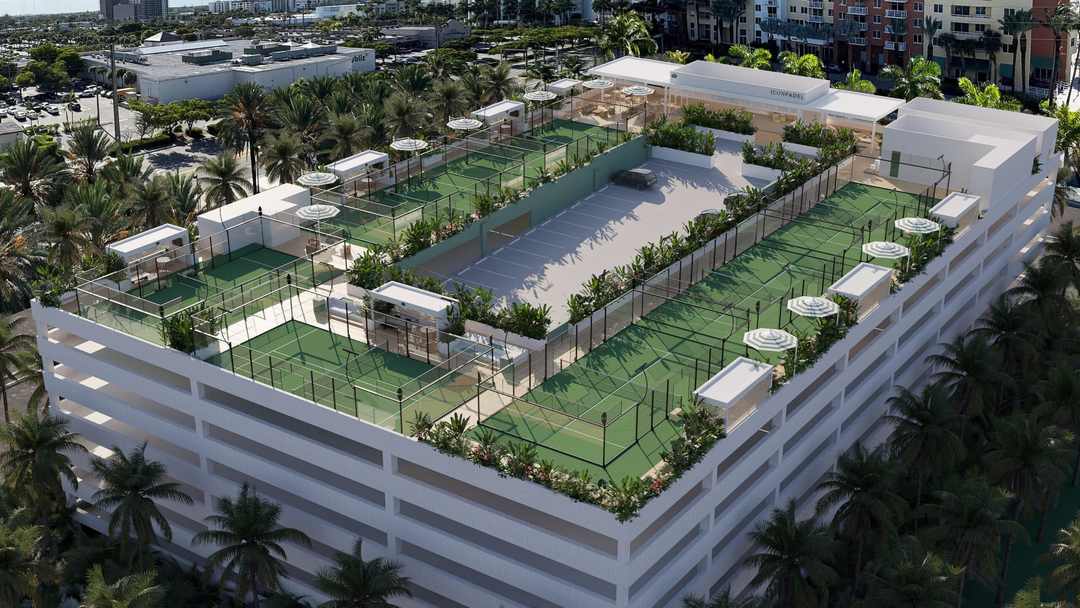 Padel courts at Icon Padel Club in Aventura, FL