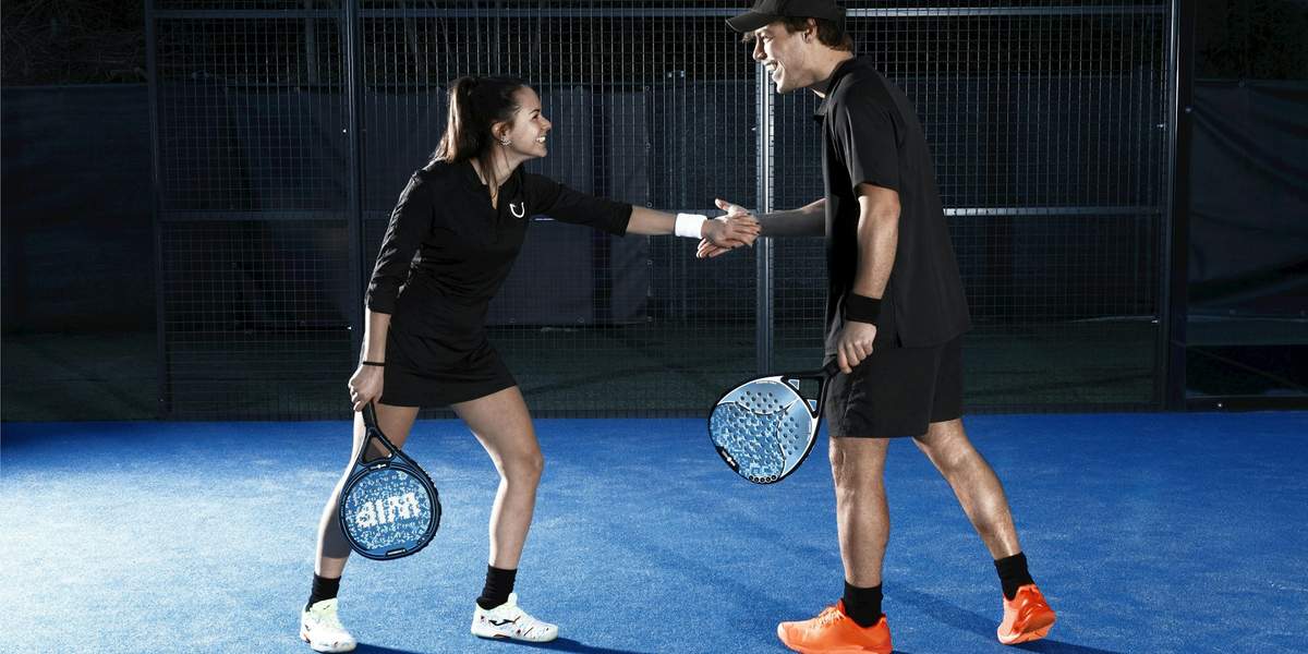 Players in a padel match