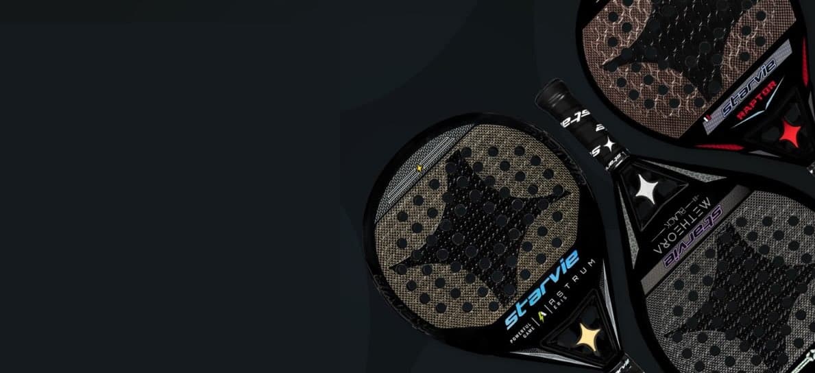 StarVie padel rackets, including the Metheora control flagship and Triton power diamond