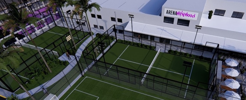 Padel courts at Wynwood Arena in Miami, FL