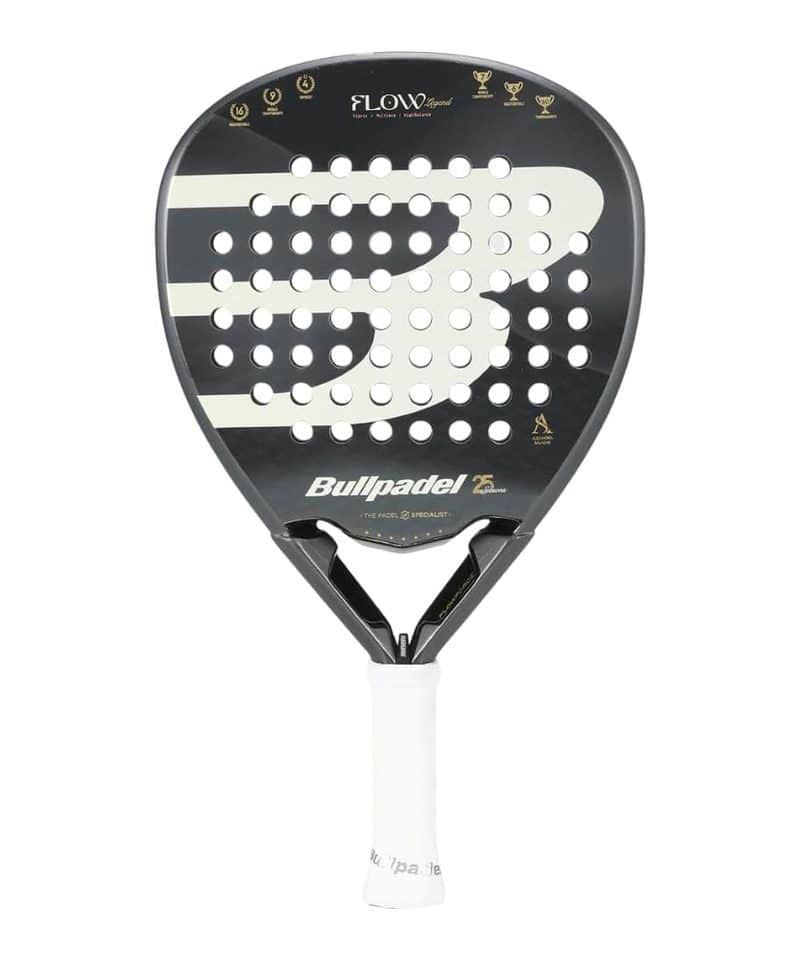 Bullpadel Flow Legend padel racket, dark diamond face with white logo