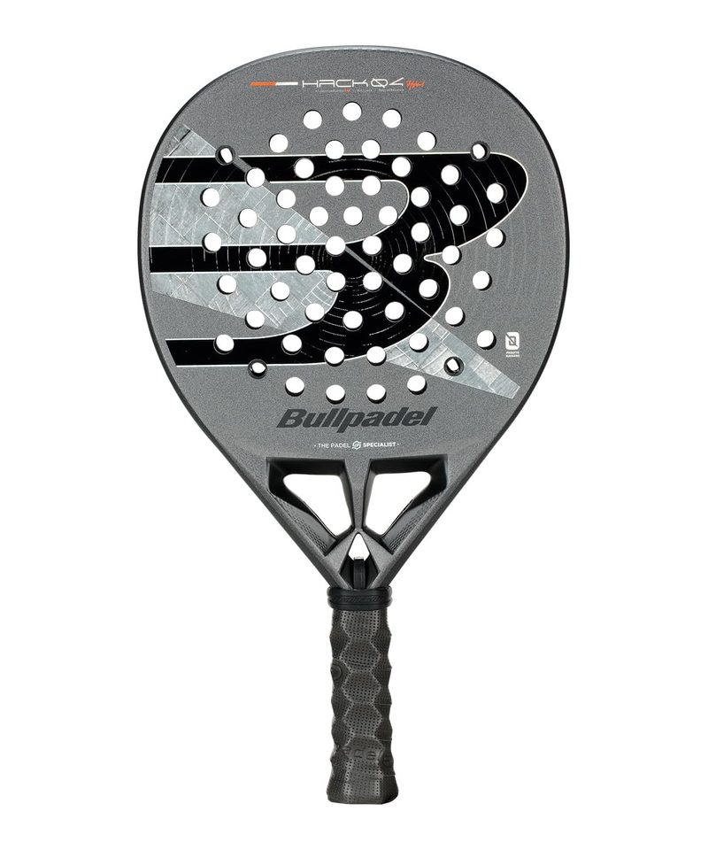 Bullpadel Hack 04 Hybrid padel racket, grey hybrid-shaped face