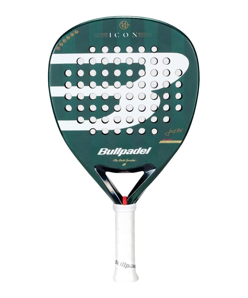 Bullpadel Icon padel racket, dark green diamond face with white logo