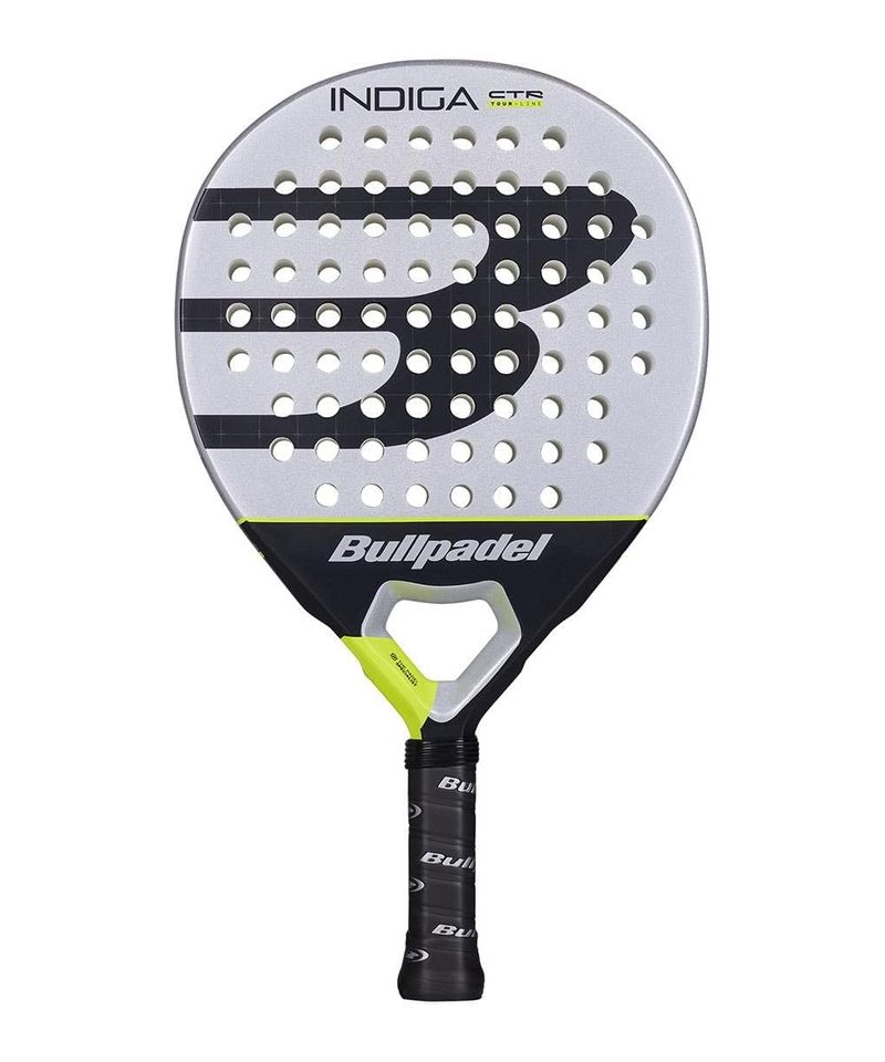 Bullpadel Indiga Control 2026 padel racket, round shape with grey and black face