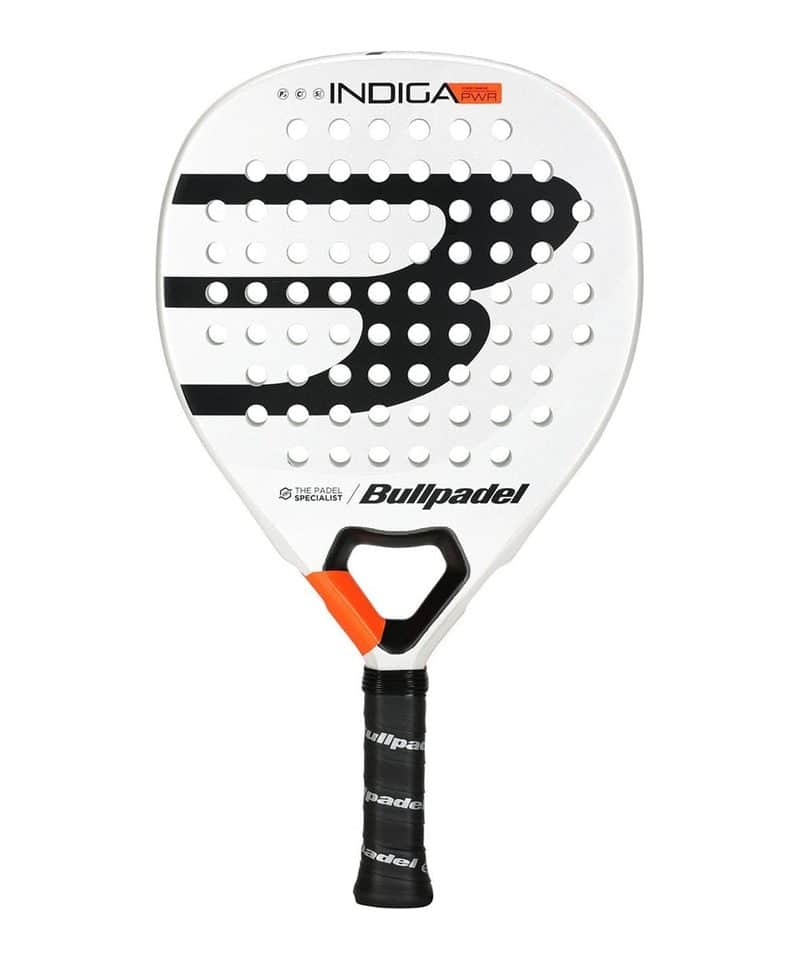 Bullpadel Indiga Power padel racket, white diamond face with black logo