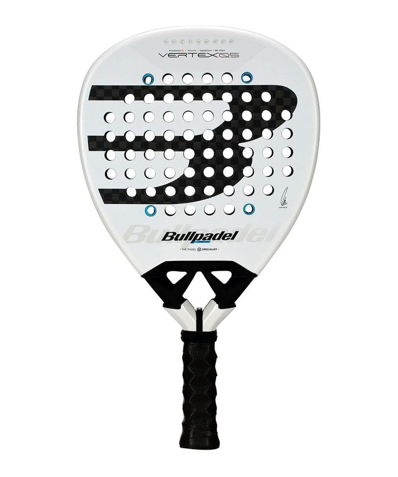 Bullpadel Vertex 05 padel racket, white diamond face with black logo