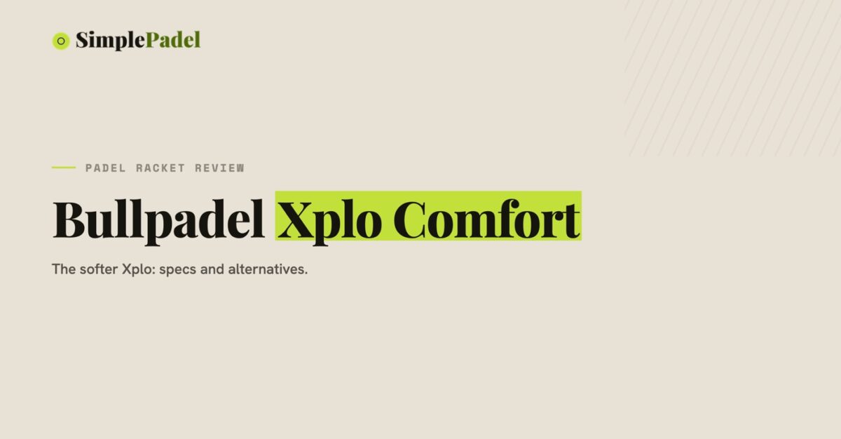 Bullpadel Xplo Comfort padel racket review