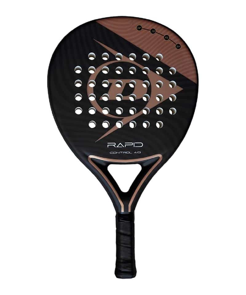 Dunlop Rapid Control 4.0 padel racket, black face with a bronze Dunlop logo