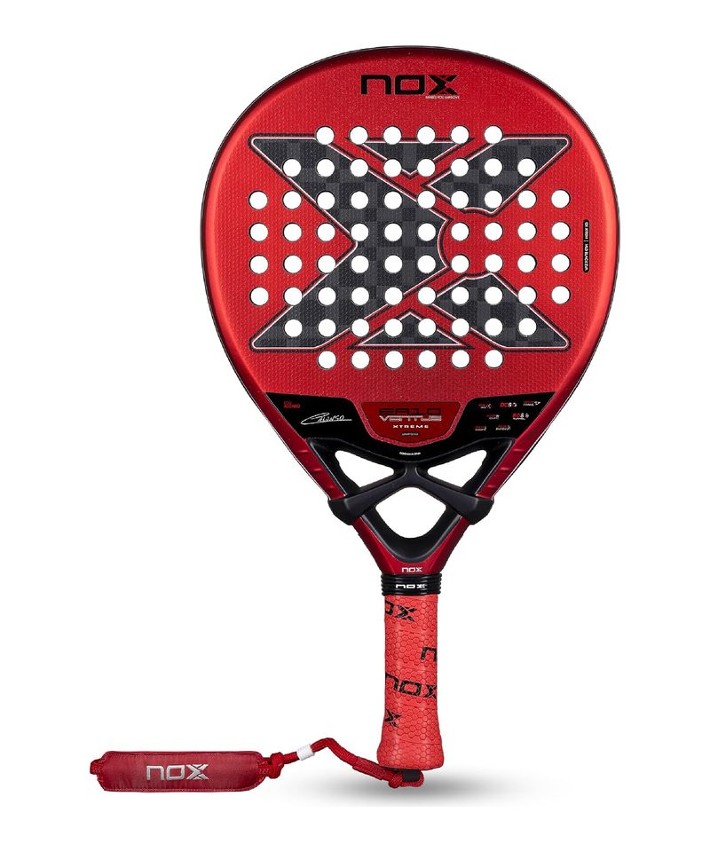 Nox EA10 Ventus Hybrid 12K Xtrem padel racket by Edu Alonso, red teardrop face