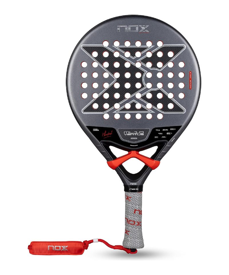 Nox ML10 Ventus Control 3K padel racket by Miguel Lamperti, grey round face