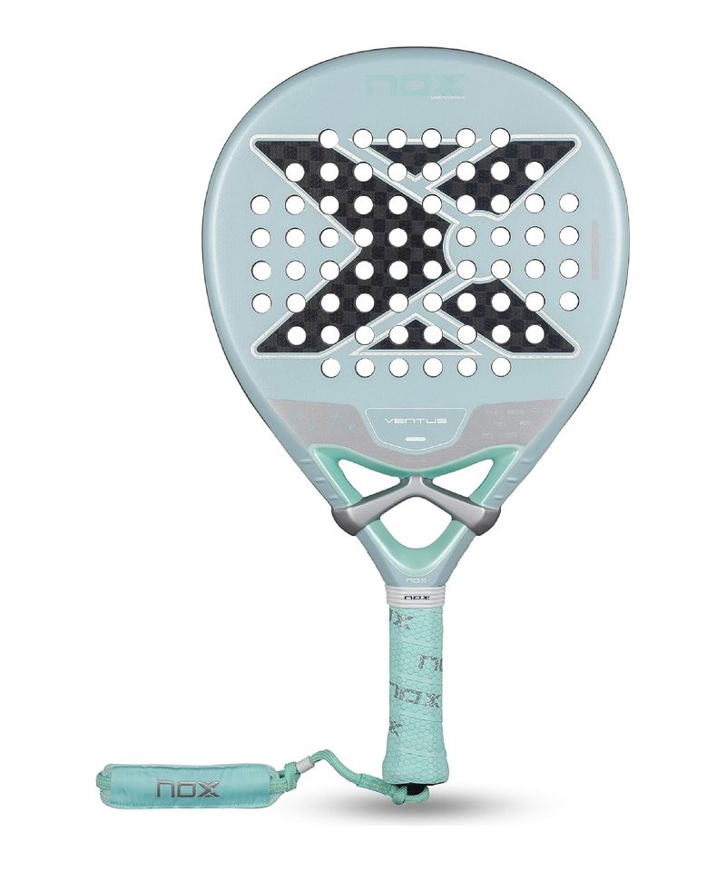 Nox Ventus Hybrid Lite 12K padel racket, pale blue-green face