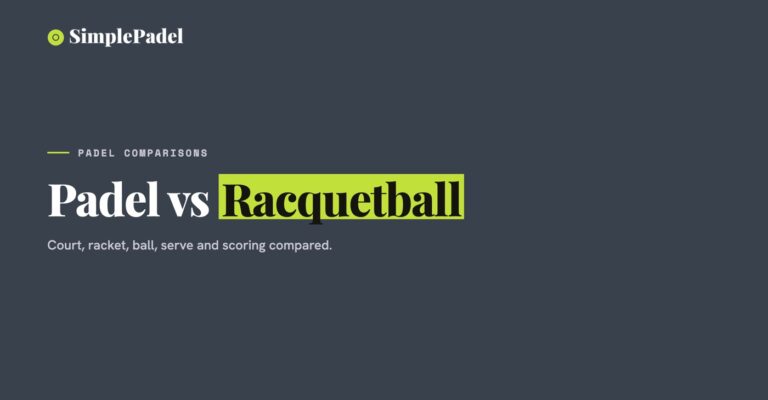 Padel vs racquetball: court, racket, ball, serve and scoring compared