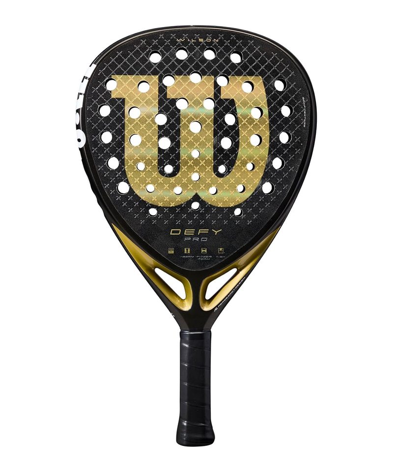 Wilson Defy Pro V1 padel racket, black and gold diamond frame