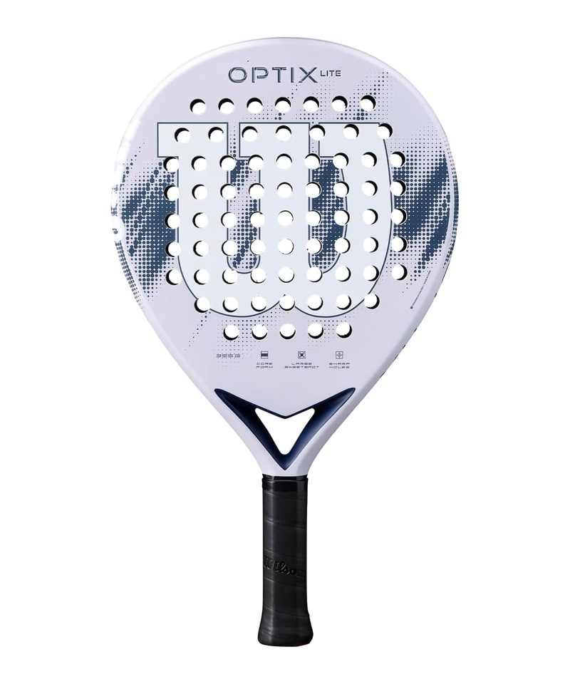 Wilson Optix V2 Lite padel racket, lilac round face with a white Wilson logo