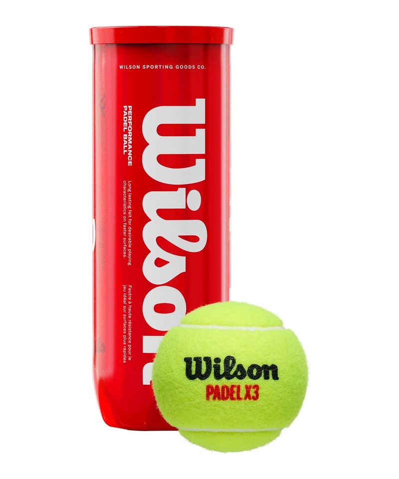 Wilson Padel X3 padel ball tube with a yellow ball in front